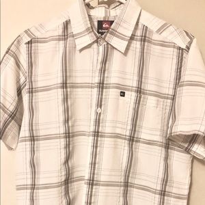 Quiksilver white button down surf shirt